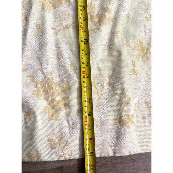 VTG 4 Panels Pinch Pleat Curtains Valance Blackout Soft Yellow Floral USA 24"x81 - Picture 7 of 11